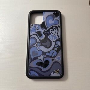 Wildflower Blue and Black Heart iPhone 11 Pro Max Case